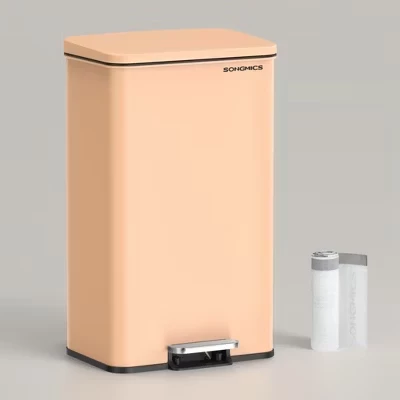 Мусорный бак SONGMICS HOME 40 л с педалью, персиковый