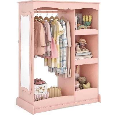 Детский шкаф Der Rose BALHAM с зеркалом, розовый