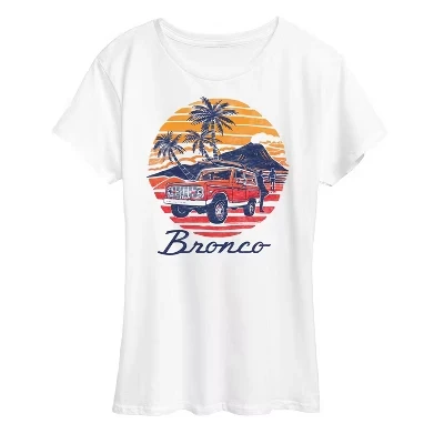 Женская футболка Ford Bronco Sunset, белая