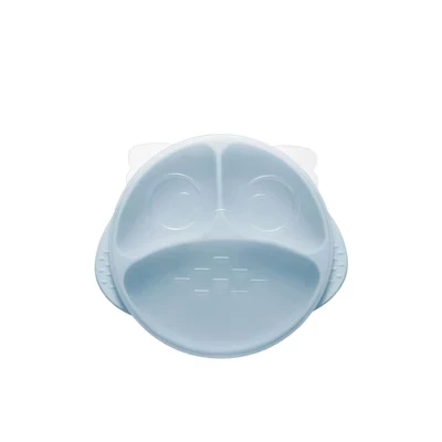 Силиконовая присоска Baby Toddler Owl с крышкой и ручками без бисфенола-а для стульчика для кормления и столика синего цвета