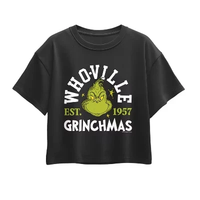 Футболка Whoville Grinchmas с коротким рукавом и графическим принтом Whoville Grinchmas черная