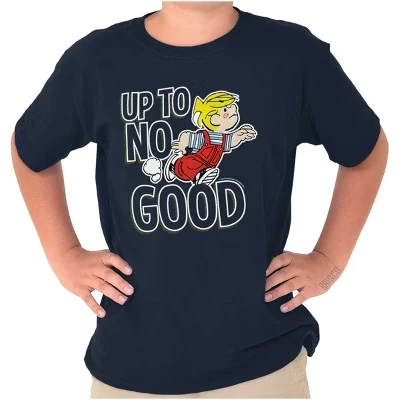 Детская футболка Dennis The Menace Up To No Good для мальчиков, футболки-топы лицензионного синего цвета