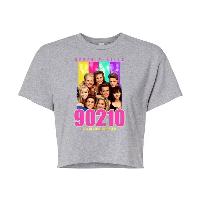 Женская укороченная футболка Beverly Hills 90210, серая