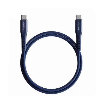 Кабель USB-C—USB-C Nautica CB500 65 Вт, оплетка, синий