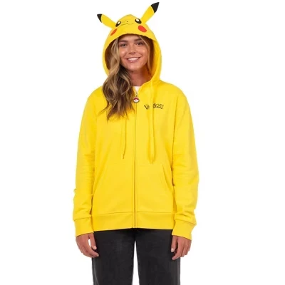 Женская толстовка Seven Times Six Pokemon с капюшоном для юниоров в костюме персонажа Пикачу на молнии