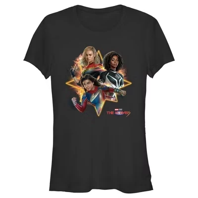 Женская футболка Marvel The Marvels, герои в движении, черная