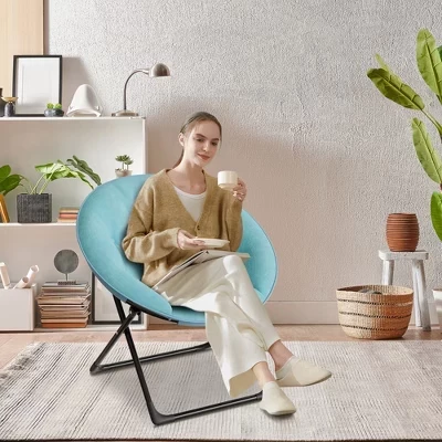 Складное кресло CuisinSmart из искусственного меха, черное