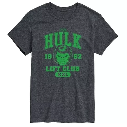 Мужская футболка Hulk Lift Club с коротким рукавом и графическим рисунком heather charcoal