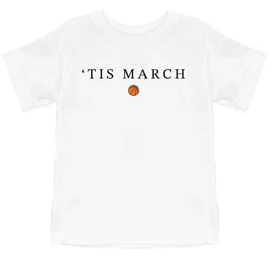 Tis March Typewriter - Toddler Short Sleeve Graphic T-Shirt white