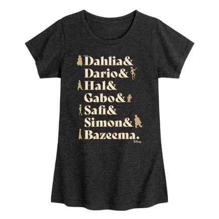 Dahlia Dario Hal Gabo Safi Simon Bazeema Fitted Short Sleeve Graphic T-Shirt heather black