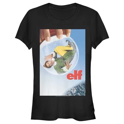 Женская футболка Elf «Снежный шар», черная