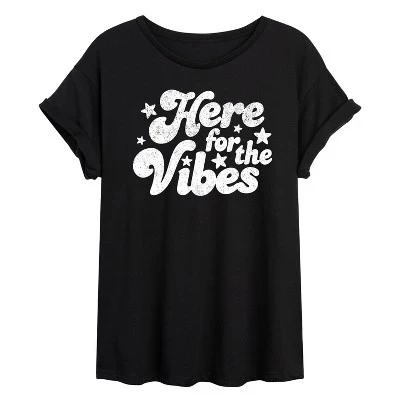 Женская футболка Instant Message Here For The Vibes, черная