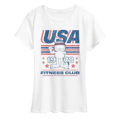 Женская - - Футболка USA Fitness с коротким рукавом и рисунком белого цвета