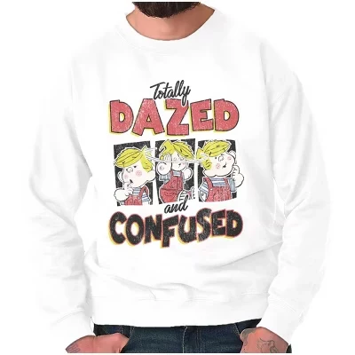 Мужская или женская толстовка Dennis The Menace Dazed and Confused с лицензией белого цвета