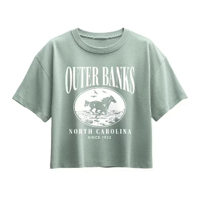 Футболка Outer Banks Running Horse с коротким рукавом и квадратным рисунком seafoam