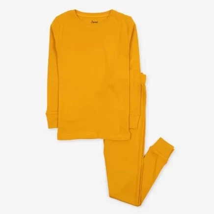 Детская пижама Leveret Boho из хлопка, горчичная