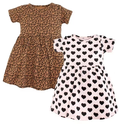 Платья Hudson Baby с коротким рукавом 2pk розового цвета