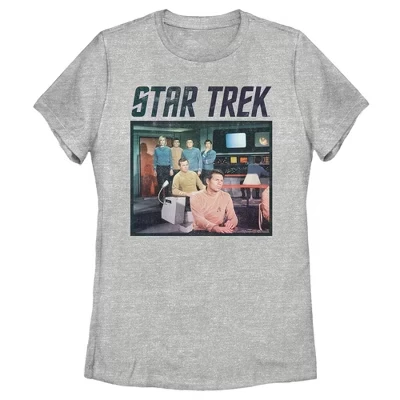 Женская футболка Star Trek «Экипаж „Энтерпрайза“», серый