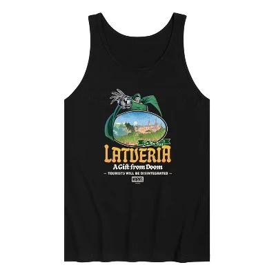 Мужская футболка Dr. Doom Latveria Destination Tee с графическим принтом, черный