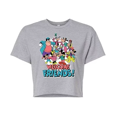 Женская укороченная футболка с рисунком Mickey & Friends Welcome от heather grey