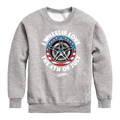 Флисовая толстовка I Wheelie Love 4th of July с графическим рисунком и длинным рукавом athletic heather