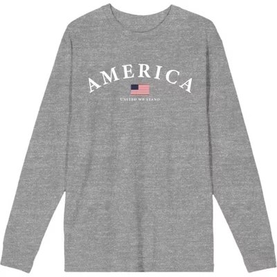 Футболка с круглым вырезом и длинным рукавом Americana American Flag для взрослых с американским флагом