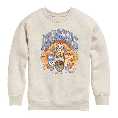 Floral Graphic Long Sleeve Fleece Sweatshirt natural