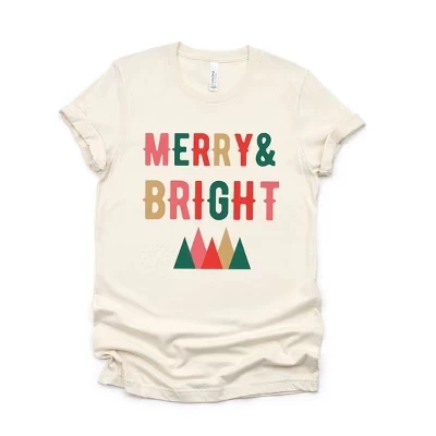 Женская футболка с коротким рукавом Merry and Bright Mountains кремового цвета с графическим рисунком