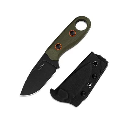 Охотничий нож с фиксированным лезвием из стали Kizer Beaver Nitro-V, 2,75 дюйма, Черная рукоятка G10, лезвие для выживания EDC d2, рукоятка g10