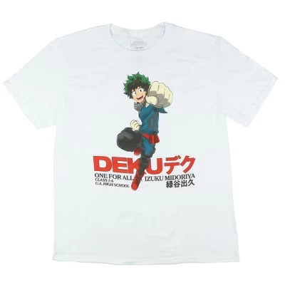 Футболка Seven Times Six My Hero Academia, мужская футболка Izuku Midoriya Punch с коротким рукавом и графическим принтом, белая, белый