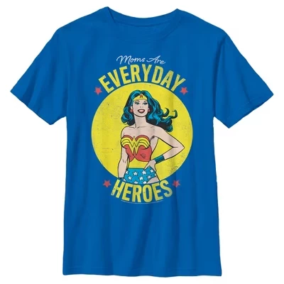 Футболка Boy's Wonder Woman Moms Are Everyday Heroes королевского синего цвета