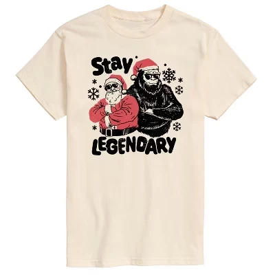 Мужская футболка Stay Legendary с коротким рукавом и графическим принтом кремового цвета.