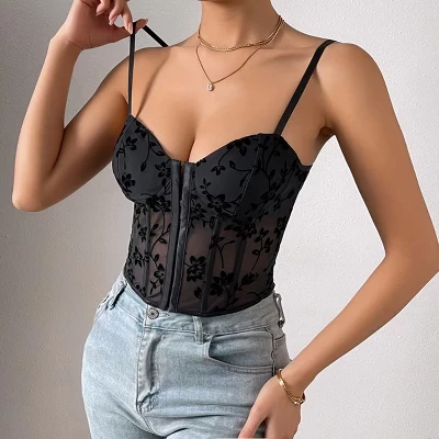 Женский корсет-топ Yesfashion на бретелях, черный