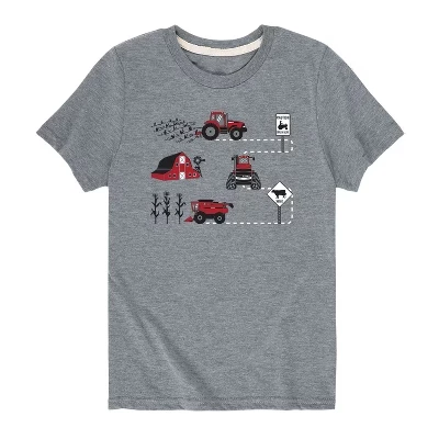 Футболка для мальчиков Case IH Farm Route, серая