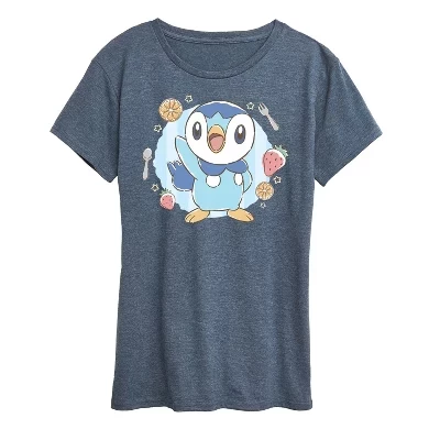 Женская футболка с коротким рукавом и рисунком Pokémon - Cafe Piplup
