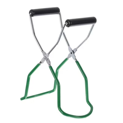 Stainless Steel Plastic Grip Handle Home Kitchen Canning Jar Lifter green