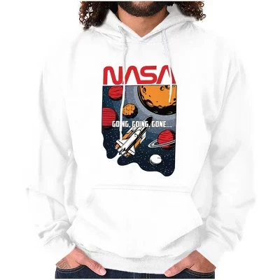 NASA Rocketship Going Going Gone Толстовка с капюшоном Женская мужская лицензионная белая