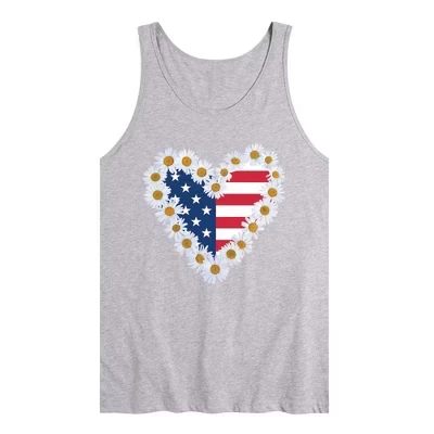 Мужская майка Instant Message Daisy Heart USA, серый меланж