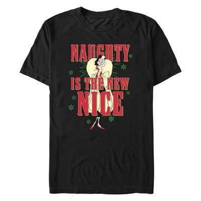 Мужская футболка Disney Villains Cruella Naughty - Это Новая красивая футболка черного цвета