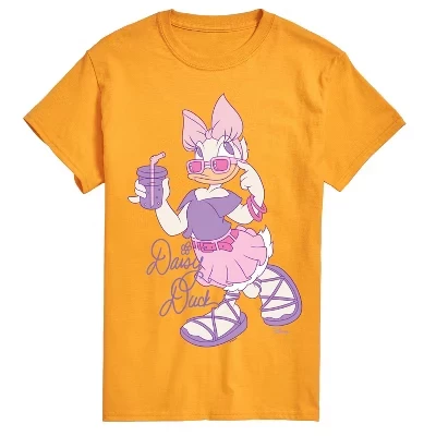 Мужская уличная одежда Daisy Cool с коротким рукавом и графическим рисунком золотистого цвета.