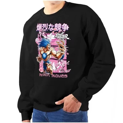 Унисекс свитшот Brisco Brands Street Fighter Kanji, белый