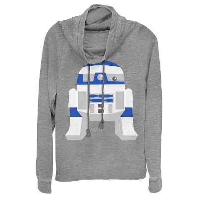 Женская толстовка с капюшоном и милым рисунком из мультфильма R2-D2 для юниорок