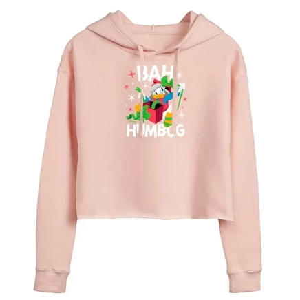 Women's -  - Donald Duck Bah Humbug Cropped Graphic Hoodie blush