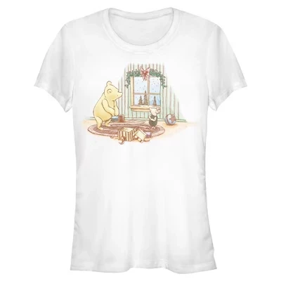 Женская рождественская футболка юниорского дуэта Cozy Scene белого цвета