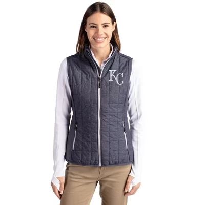 Женский утепленный жилет-фугу Kansas City Royals Rainier PrimaLoft® с эко-изоляцией на молнии антрацитовый меланж