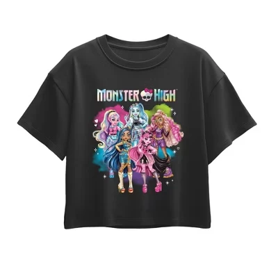 Футболка для девочек Monster High Colorful Clouds, черная