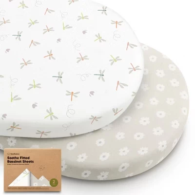 Простыни для люльки KeaBabies Soothe, 2 шт., луговые