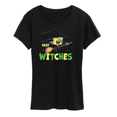 Женская футболка Best Witches с коротким рукавом и рисунком, черная