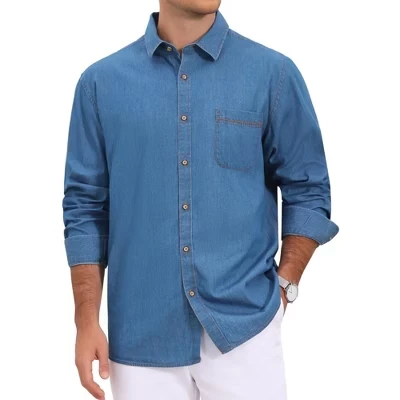 Мужская рубашка INSPIRE CHIC из денима, голубая