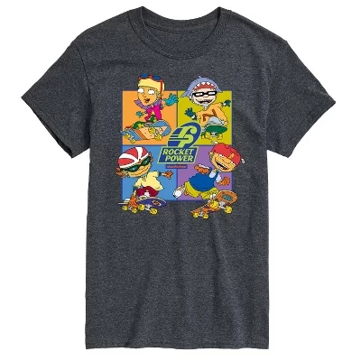 Мужская футболка Rocket Power Otto Regina Sam Maurice Skaters с коротким рукавом и графическим рисунком heather charcoal